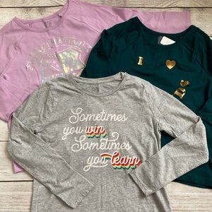 Gymboree Long Sleeve Graphic T-shirt Bundle NWT Girls Size Large 10-12
